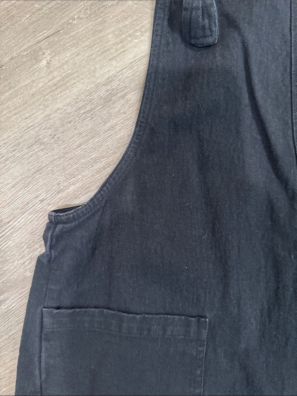 Black Women's Short Overalls Romper - Picture 3 of 4